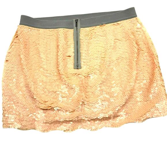 BCBG MaxAzria Michaela Skirt Women's Large Blush Pink peach Sequin party sparkle - Picture 2 of 7